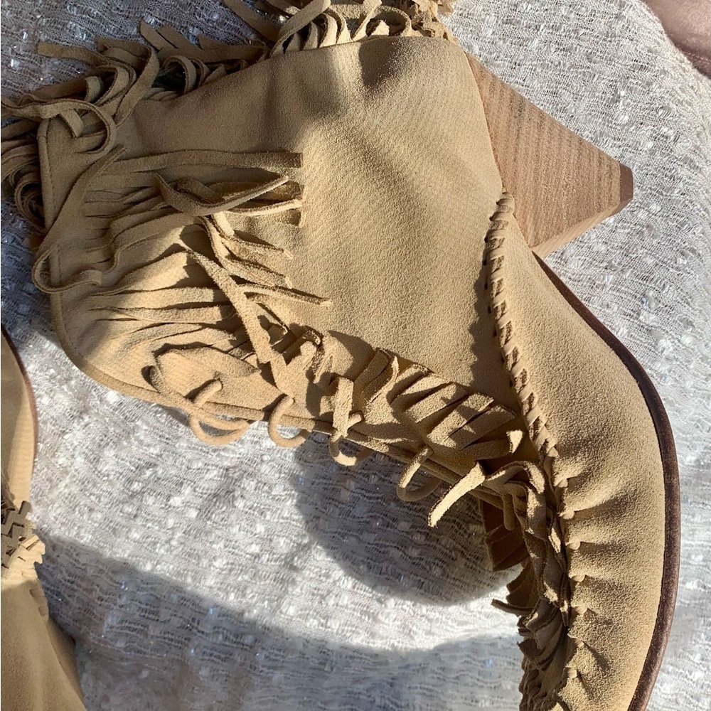 Coach Fringe Suede Moccasin Ankle Boots - Size 6.5B - Picture 14 of 16